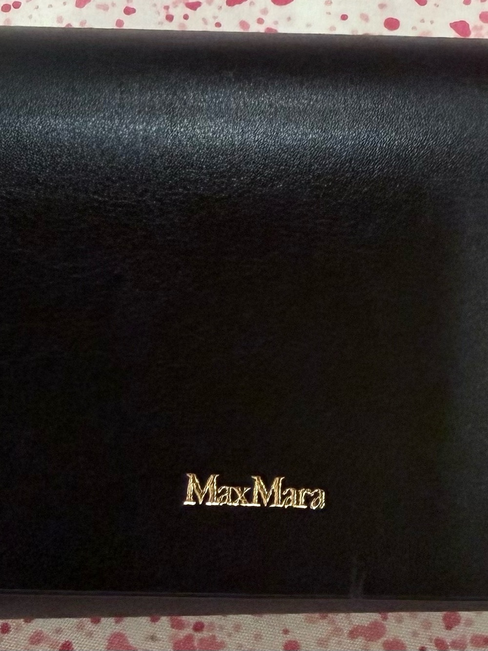 MaxMara Black Sunglasses Case with Gold Logo